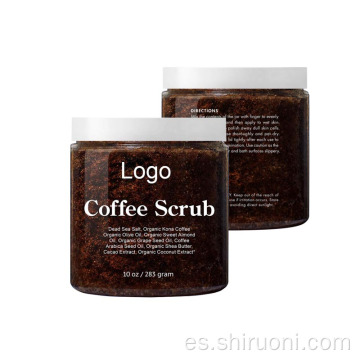 Exfoliante corporal exfoliante de café con sal del mar muerto oem